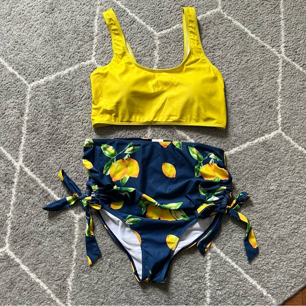 Maternity Lemons Swimsuit High waisted Bikini M